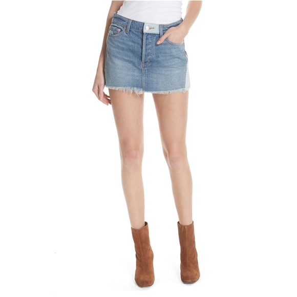 We The Free By Free People Patchwork Mini Denim Skirt - Picture 2 of 14